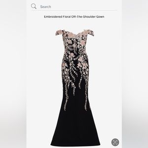 Marchesa Embroidered Off the Shoulder gown size 12